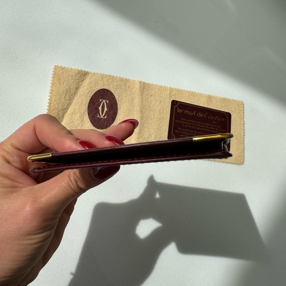 Must De Cartier Burgundy Leather Wallet - Picture 4 of 11